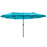 Outsunny 4.6m Double Garden Parasol - Sky Blue