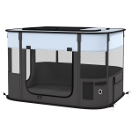 PawHut Parc enclos pliable pour chien chat petits animaux en tissu Oxford avec rangement 84 x 64 x 53 cm gris et noir
