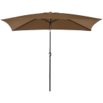 Outsunny Parasol inclinable rectangulaire protection solaire toile polyester 180 g/m² 2,94L x 1,98l x 2,55H m marron