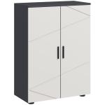kleankin Mobiletto Bagno 2 Ante in Legno con 3 Ripiani e Chiusura Ammortizzata, 60x30x82cm, Grigio