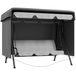 Outsunny Capa Protetora para Baloiço de Jardim de 3 Lugares 215x155x150 cm Impermeável com Fecho de Correr Cinza Escuro