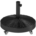 Outsunny Base para Sombrilla Pesada de 25 kg con Ruedas para Sombrillas de hasta Ø3 m y Postes de 34-48 mm Ø52x42 cm Negro