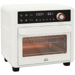 HOMCOM Horno Eléctrico de Sobremesa de 13L 1200W Freidora de Aire con 12 Modos de Calor y Temporizador Blanco