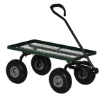 Outsunny Roabă de Grădină cu Mâner și 4 Roți Mari, Capacitate 150 kg, 94x48,5x100 cm, Verde