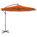 Outsunny 2.45m Overhanging Cantilever Parasol, with Cross Base - Orange