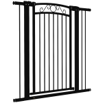 PawHut Barreira de Segurança para Cães Extensível Barreira para Animais de Estimação com Duplo Bloqueio 76-102x4x104 cm Preto