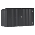 Outsunny Cutie Depozitare Pubele pentru 3 Recipiente de 240L cu 2 Uși și Încuietori, 233x105x118,5/133 cm, Gri