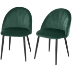 HOMCOM 2er-Set Esszimmerstühle Küchenstühle Akzentstühle, 52 cm x 54 cm x 79 cm, Grün