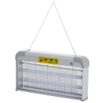 Outsunny Lâmpada Anti-Mosquitos Elétrica 30W Mata Mosquitos Elétrico Área 60 m² com Luz UV 48,5x8,5x26,5cm Branco e Cinza