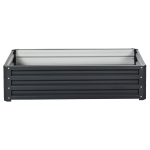 Outsunny Carré potager de jardin rectangulaire tôle d'acier ondulée 120 x 60 x 30,5 cm gris