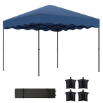 Outsunny Tenda Dobrável Pop UP Tenda 3x3 m Tenda para Eventos com Proteção UV50+ Altura Ajustável e Bolsa de Transporte Azul
