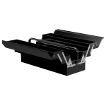 DURHAND Gereedschapskist, 3 niveaus, Staal, 56L x 20B x 41H cm, Zwart