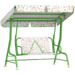 AIYAPLAY Dondolo per Bambini da Esterno a 2 Posti con Tettuccio Regolabile e Cinture di Sicurezza, 112x75x120 cm, Verde