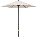 Outsunny Ombrellone da Giardino 2x2m Rotondo con Palo Centrale in Alluminio e Poliestere, Crema
