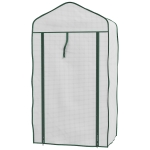 Outsunny Serre de Jardin étagère 3 Niveaux dim. 59L x 39l x 127H cm métal thermolaqué Vert PE Haute densité 140g/m² Blanc