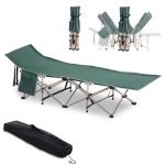 Outsunny Lit de camping pliable, lit de camp cadre en acier sac de transport charge max. 150 kg 190 x 68 x 52 cm vert
