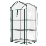 Outsunny Serre de Jardin étagère 3 Niveaux dim. 59L x 39l x 127H cm métal thermolaqué Vert transparent