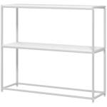 HOMCOM Table console en acier 2 étagères design moderne pour salon entrée couloir 100 x 30 x 87 cm blanc