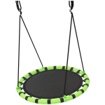 AIYAPLAY Baloiço para Crianças Redondo Baloiço de Jardim Infantil Ajustável Impermeável Carga 150kg Ø100x180 cm Preto e Verde