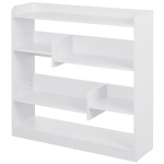 HOMCOM Bibliothèque étagère Meuble de Rangement dim. 90L x 24l x 91H cm 4 Niveaux 3 Panneaux arrières Panneaux de Particules Blanc