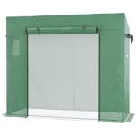 Outsunny Serre de Jardin Anti-UV 2 fenêtres moustiquaires + Barres renforcement 200L x 77l x 169H cm Acier PE Vert