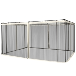 Outsunny Plasa tantari Foisor 352×207 cm – Fermoar, Negru & Bej