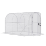 Outsunny Polytunnel Greenhouse Walk-in Grow House with PE Cover, Door and Galvanised Steel Frame, 3 x 2 x 2m, Clear