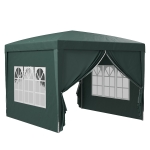 Outsunny 3 x 3m Pop Up Gazebo, Wedding Party Canopy Tent Marquee with Carry Bag and Windows, Green