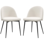 HOMCOM Set mit 2 Esszimmerstühlen, skandinavischer Küchenstuhl, gepolstert mit Samt und schlanken Metallbeinen