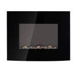HOMCOM Lareira Elétrica de Parede  Potência 900/1800W Controlo Remoto Efeito de Chama Realista em 7 Cores 65x11,4x52cm Preto