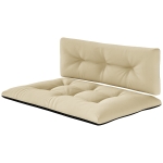 Outsunny Palettenkissen 2er Set Sitzkissen Palettenpolster mit Getuftetem Design Rückenlehne 120 x 77 x 10 cm Beige