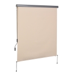 Outsunny Store extérieur enrouleur 2,5 x 1,6 m avec manivelle, aluminium et polyester 280g/m² anti-UV50+, crème