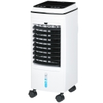 HOMCOM Ventilator, Luchtkoeler en Klimaatunit, 3 Modi, Afstandsbediening, Timer, Op Wielen, Wit