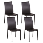 E-STYLO Sedia in similcuoio capuccino e gambe rivestite in similcuoio capuccino, impilabile, 42cm X 41cm H. 95cm.