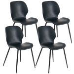 E-STYLO Sedia da pranzo in soft touch petrolio scuro e gambe in metallo nero, 55cm X 45cm H. 83cm.