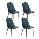 E-STYLO Sedia in polipropilene grigio scuro e gambe in metallo grigio scuro, 46cm X 55cm H. 80cm.