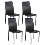 E-STYLO Sedia in similcuoio nero e gambe rivestite in similcuoio nero, impilabile, 42cm X 41cm H. 95cm.