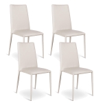 E-STYLO Sedia in similpelle grigio con gambe in metallo grigio, imbottita, impilabile, 40cm X 42cm H. 96cm.