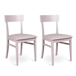 E-STYLO Sedia in legno laccato grigio chiaro con seduta rivestita in similpelle, imbottita, 44cm X 45cm H. 82cm.