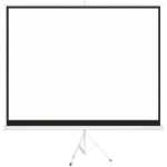 HOMCOM Tela de Projeção Manual com Suporte 120 Polegadas Formato 4:3 com Altura Ajustável 244x183 cm Branco