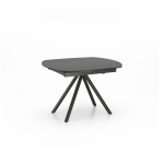 E-STYLO Tavolo allungabile con top grigio grafite in ceramica su vetro temperato gambe in metallo antracite, 90cm X 120/180cm H.76cm