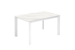 E-STYLO Tavolo allungabile con top in ceramica marmo bianco e base in metallo bianco, 90cm X 140/190cm H.76cm