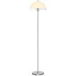 HOMCOM Lampă de Podea Modernă cu Abajur Dublu Stratificat, din Metal și Acril, Ø35x150 cm, Albă