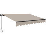 Outsunny Toldo Retráctil de Aluminio para Ventanas y Puertas con Protección UV30+ y Inclinación Ajustable 360x220 cm Crema