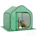 Outsunny Sera pentru Gradina Metal+PE – 150×148×148 cm Verde, Usa Fermoar