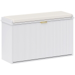 HOMCOM Elegant Eight Shoe Bench, with Top Seat - White