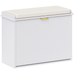 HOMCOM Elegant Six Shoe Bench, with Top Seat - White