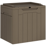 HOMCOM 107 L Plastic Storage Chest with Lid - Dark Brown