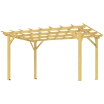 Outsunny Pergola de jardin extérieur 3 x 4 m pergola en bois pour plantes grimpantes, bois naturel