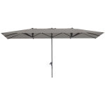 Outsunny Podwójny parasol, 451 x 264 cm Parasol z systemem korbkowym, 12 metalowych prętów, Maszt aluminiowy, Ciemnoszary